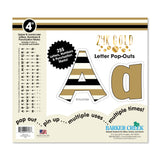 Barker Creek Letter PopOuts, 4 Gold, Multicolor Designer Letters for Bulletin Boards, Breakrooms, Reception Areas, Signs, Disp