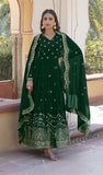 Wedani Georgette Embroidered Anarkali Gown For Women,GREEN,M,Georgette,anarkali,