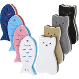 8 Pieces Kitchen Scrub Sponges Cat Fish Cleaning Sponge Dishwashing Scrubber NonScratch MultiUse Sponges for Dishes Pots Pans
