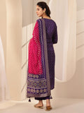 Libas Women'S Silk Blend Kurta Sets (99142_Purple_Xl)