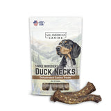 All American Canine 12 Natural Duck Neck Dog Treats - Single Ingredient, Dehydrated & Chewy - Low-Fat, High-Protein Training Rew