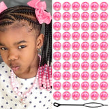 VENOFEN 60PCS Light Pink Hair Beads Transparent AB Color Round Bead for Hair Dreadlock Braids Jewelry Cute Pony Bead Loc Hair Ac
