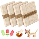 200PCS Wooden Sticks for Craft, Large 4.5in x 0.55in Size Natural Wood Popsicle Sticks Bulk for Ice Cream Cake Pop Waxing Suppli