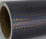 Roll of Prism Sign Vinyl, Holographic 1/4'' Mosaic, Self-Adhesive (24 inch x 30 feet, Black)