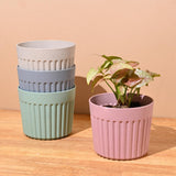 Eha Earth Friendly Romano 5 Inch Planters For Home DCor | Set Of 4 |Plant Pot Made With Bamboo Fibers | Uv Protected Pots & Plan