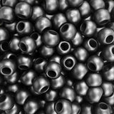 300 Black Matte Metallic Acrylic Large Hole Beads 12mm with 5.7mm Hole