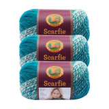 (3 Pack) Lion Brand Yarn 826215 Scarfie Yarn, Cream/Teal3