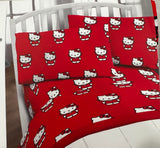 Jay Franco Twin Size Sheet Set 3 Pieces Kids Set (Hello Kitty Red), Pink, Black, JF14545