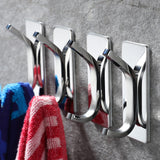 YIGII Adhesive Hooks -4 Packs Wall Hooks for Hanging Towels Clothes Robes Stick On Towel Hooks No Drill for Bathrooms Kitchen Stainless Steel-New
