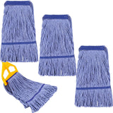 Eccliy 3 Pack Mop Heads Replacement Commercial Industrial Mop Heads Heavy Loop End Cotton String Heavy Duty Refills Wet Washable
