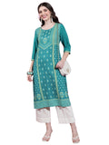Ketch Women's Cotton Blend Regular Dress Shirt (KHKU000399_Teal