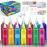 Tie Dye Kit 14 Colours Tie Dye Kit for Large Groups, Christmas Colours Tie Dye for Kids, Non Toxic Permanent Fabric Dye Summer A
