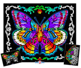 Stuff2Color Geo Butterfly - Fuzzy Coloring Poster - Includes 3 Designs to Color (1 Large, 2 Small) - for Kids, Toddlers, Kids, T