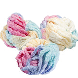 iDIY Chunky Yarn 3 Pack (24 Yards Each Skein) Rainbow Multi Color Fluffy Chenille Yarn Perfect for Soft Throw and Baby Blank