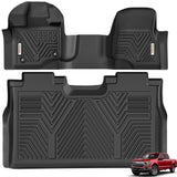 YITAMOTOR Floor Mats Compatible with 2015-2025 Ford F-150 Super Crew Cab with 1st Row Bench Seats, 1st & 2nd Row All Weather Pro