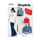 Simplicity Tote Bag Sewing Pattern Kit, Code S9618, One Size, Multicolor