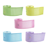 5 Rolls Easter Plaid Wired Ribbon, Purple, Yellow, Blue, Green, Pink Spring Wired Ribbon for Wreaths, Gift Wrapping, Home Decor,