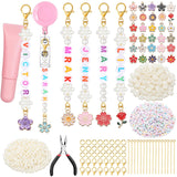 Suncalla 653pcs DIY Nurse Badge Charms Spring Flower Charms Keychain Making Supplies for Medical Accessories Bulk Gifts