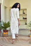 Anni Designer Women'S Rayon Viscose Straight Printed Kurta With Pant (Bodol White_S_White_Small),White,S,Rayon,Regular,