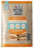Howl's Kitchen Biscuits, 12 oz Bag, 1 Count, Peanut Butter Flavor, Hip and Joint Formula, Rawhide Free, Soft and Chewy Dog Treat