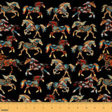 Feelyou Horse Fabric by The Yard Western Aztec Upholstery Fabric Ethnic Southwestern Waterproof Indoor Outdoor Decor for DIY Sew