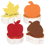 JarThenaAMCS 12 Pcs Fall Kitchen Sponges Pumpkin Maple Leaf Apple Pine Cones Water Absorbing Kitchen Scrub Sponges Dish Washing