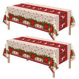 Kelool 2 Pack Christmas Tablecloth Rectangular Disposable,54 x 108 Inch Tablecloths Christmas Decorations Party, Table Cloth Rec