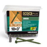 Deck Plus Deck Screws, #10 x 3 Self Drilling Screws, Green, 5 lb Box, Rust Resistant, T25 Star Bit