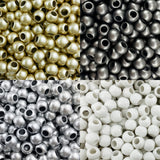 400 Acrylic Large Hole Beads for Crafts 8mm x 10mm Acrylic Barrel Beads with 4.8mm Large Hole, Black Tie Matte Assortment