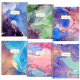 Marspark 6 Pack Floral Spiral Notebooks College Ruled, 8.5 x 11 in, Marble