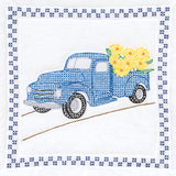 Jack Dempsey Quilt Blocks 18X18 W Flower DEL, White