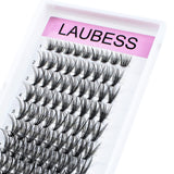 Eyelash Clusters LAUBESS Lash Clusters Individual Lashes Cluster Eyelash Extensions DIY at Home Waterproof Cluster Lashes (20D-D