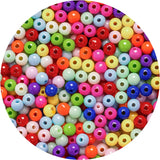 2000 Pcs Plastic Pony Beads, Bright Multicolor 0.24 in Craft Mix for Jewelry Making, DIY Bracelets and Necklaces, Round Plastic