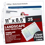 50 Micron Landscape Sheet Protector, 8.5 X 11, Clear, Pack of 25