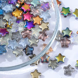 Guoxin 100 Pcs Glass Star Beads Plated Crystal Spacer Beads for DIY Craft Jewelry Making Bracelet Necklace 8mm (Star)