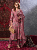 Anni Designer Women'S Rayon Blend Printed Straight Kurta With Pant & Dupatta (Vice Peach-Vks02_Xl_Peach_X-Large),Peach,XL,,,