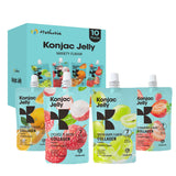 Hethstia Konjac Jelly Collagen Peptides Various Flavors - Lychee, Green Grape, Strawberry & Orange | Low Calorie, Sugar-Free, Ke