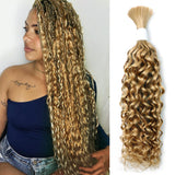 Liqusee Water Wave Curly #27 Human Braiding Hair 100g One Bundle/Pack Bulk Human Hair for Braiding No Weft Human Hair Braiding H