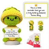 Gossby Handmade Positive Turtle Crochet - Inspirational Gift for Women - You re Truly Turtle-Y Awesome - Christmas, Birthday, A
