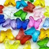 LIMAOLLY 25pcs 23x28mm Acrylic Butterfly Beads Assorted Clear Spacer Beads Loose Butterfly Shaped Beads with Hole for Earring Ne