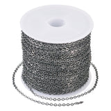 Beadthoven 32.8Ft Brass Flat Cable Chain for Jewelry Making 1.5mm Black Flat Cross DIY Necklace Chain Bracelet Jewelry Finding C