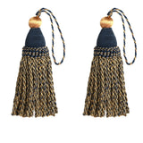 HedongHexi 2 Pack Braided Tassel 24cm/9 Inch With Loops, Handmade Twisted Craft, DIY Accessories for Home Decoration