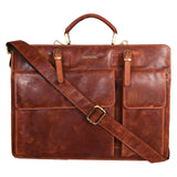 Sassora Premium Leather Unisex Large Laptop Messenger Bag