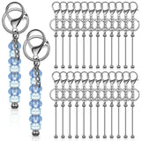 Tondiamo 24 Pcs Beadable Keychain Bars Bulk Beads for Keychain Making Kit Gifts for Women Men DIY Crafts(Gray)