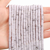 BONNY BOXX 1 Strand (150PCs) Natural 2 * 4mm Howlite Rondelle Beads, Natural Abacus Disk Stone Beads Loose Spacer Gemstone for D