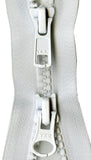 YKK Vislon 2Way Separating Zipper, 36, White