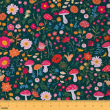 Feelyou Retro Daisy Floral Print Upholstery Fabric for Chairs 5 Yards Cute Mushroom Fabric by The Yard Vintage Garden Flower Car