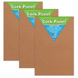 Flipside Products Cork Panel, 12.5 x 26, Pack of 3