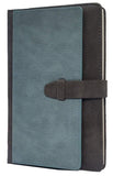 AccuPrints Hard Bound A5 Notebook Diary with PU Leather Belt Lock Pages 200 for Office Personal use 2021 (Grey Green)