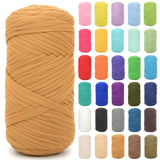 Tshirt Yarn for Crocheting,Caramel Brown T Shirt Chunky Elastic Fabric Thick T-Shirt Crochet Yarn for Beginners Crocheting Hand